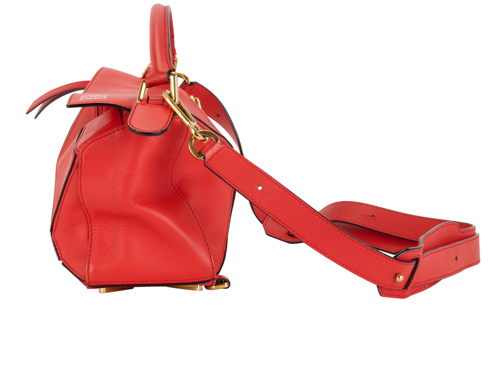 Medium Puzzle Bag, &pound;1,100, Handbags, Red, Leather, Bottom view